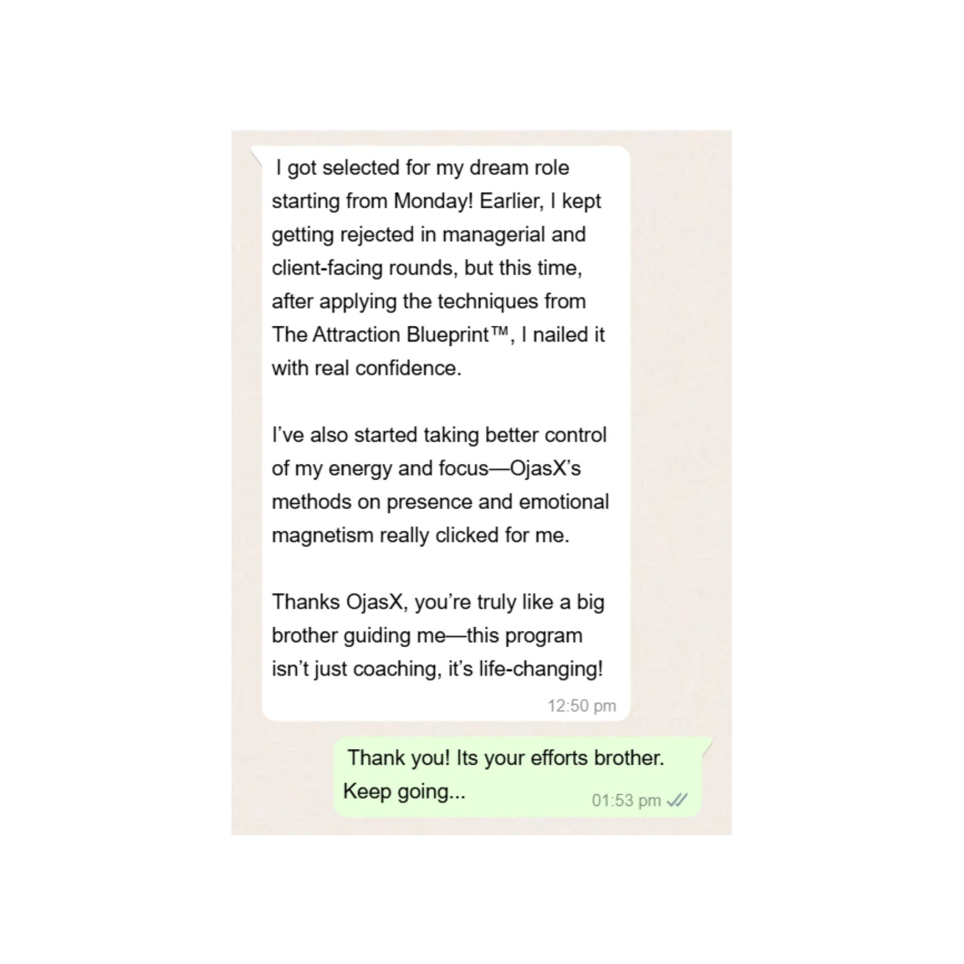 Mindset Shift Review Screenshot